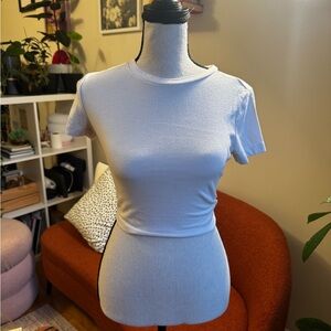 Cropped White Women's Top